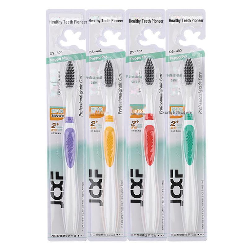 Зубная щетка Jian Bamboo Charcoal Soft Bristle Toothbrush - унисекс и нежный дизайн