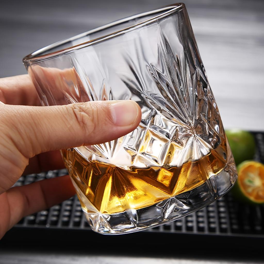 6pcs Whisky Glasses 11.83oz Whisky Glass Vintage Stylish Glassware For Scotch Bourbon Whisky Cocktail Cognac Vodka Gin Tequila Liquor Home Decor Home