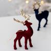 Christmas Elk Deer Pendant Sequins Flocked Reindeer Ornament for Christmas Tree Hanging Pendants Home Desktop Decoration