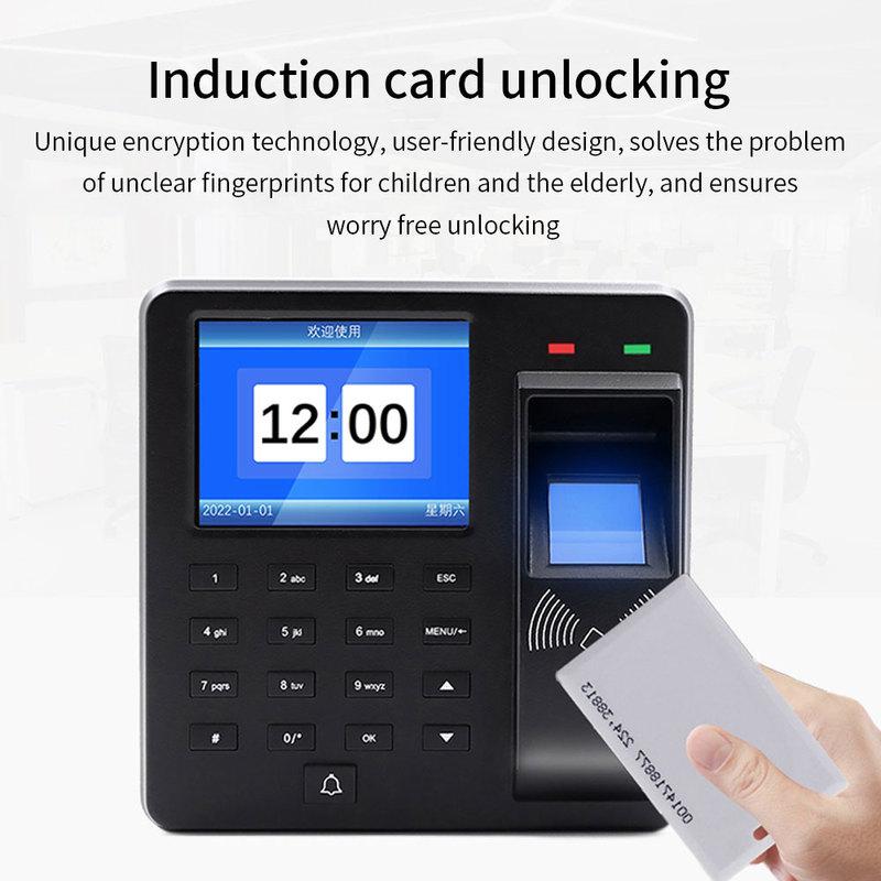 Access Control Time Attendance Machine Fingerprint Recognition/Password/125Khz RFID Card Time Clock Employee Check-in Recorder