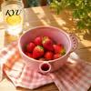 Easy Clean Berry Washer Ceramic Washing Bowl with Detachable Juicing Cone & Drain Rack, Self Rinsing Fruit Cleaning Colander Basket for Kitchen