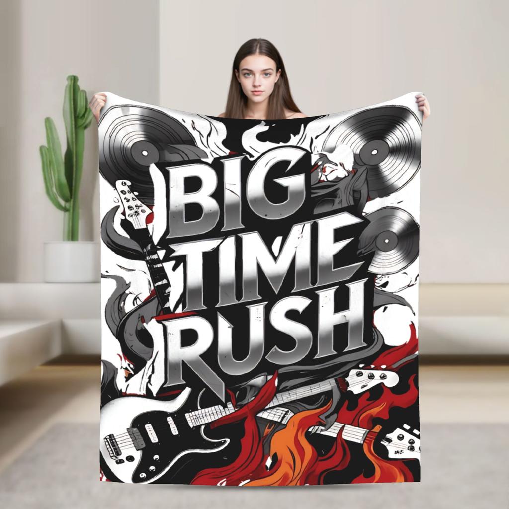 Big Time Rush Band  Flannel Blanket Winter  Super Soft Throw Blanket for Girls Boys Outdoor Funny Bedspread Sofa Bed Cover