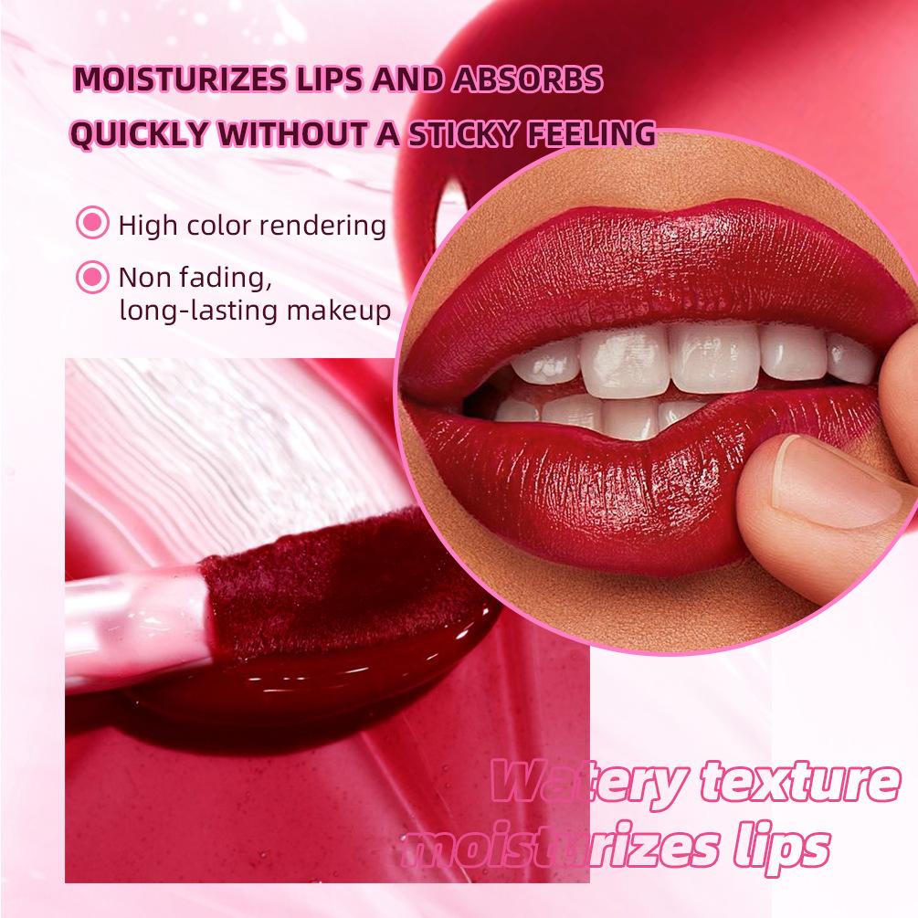 QIBEST Colour Lacquer Lipstick Water Long Lasting Moisture Lip Tinting Liquid