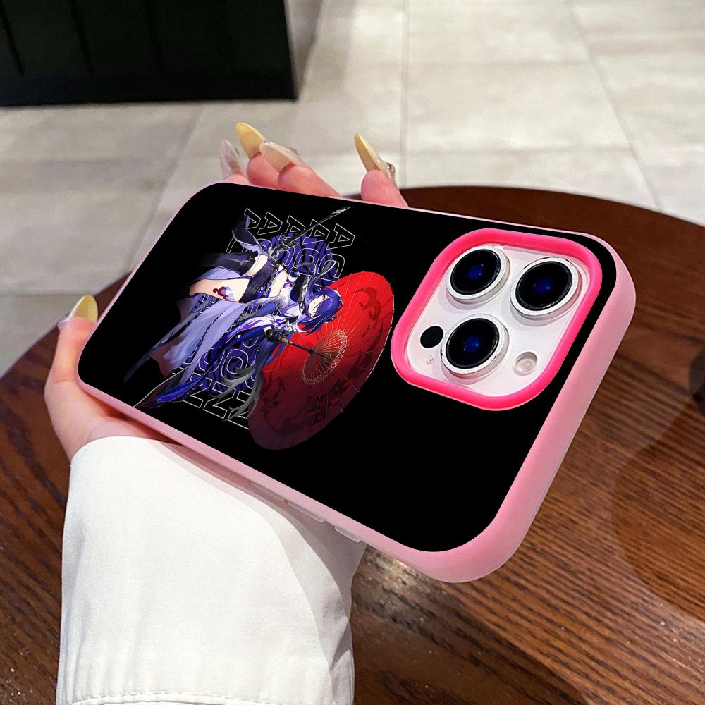 HSR Acheron Jelly Двухслойный Розово-красный Чехол для Мобильного Телефона для iPhone 17 16 15 14 13 12 11 Air Pro Max Plus Защитный