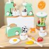 Wooden Kitchen Pretend Play Set Montessori Simulation Plates Dishes Accessories Playset Toy for Toddlers Gifts Ages 3+