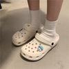 Лето 2025 Женские Модные Дышащие Сандалии с Отверстиями: Милые, Нескользящие, Пляжные тапочки для пар с толстой подошвой