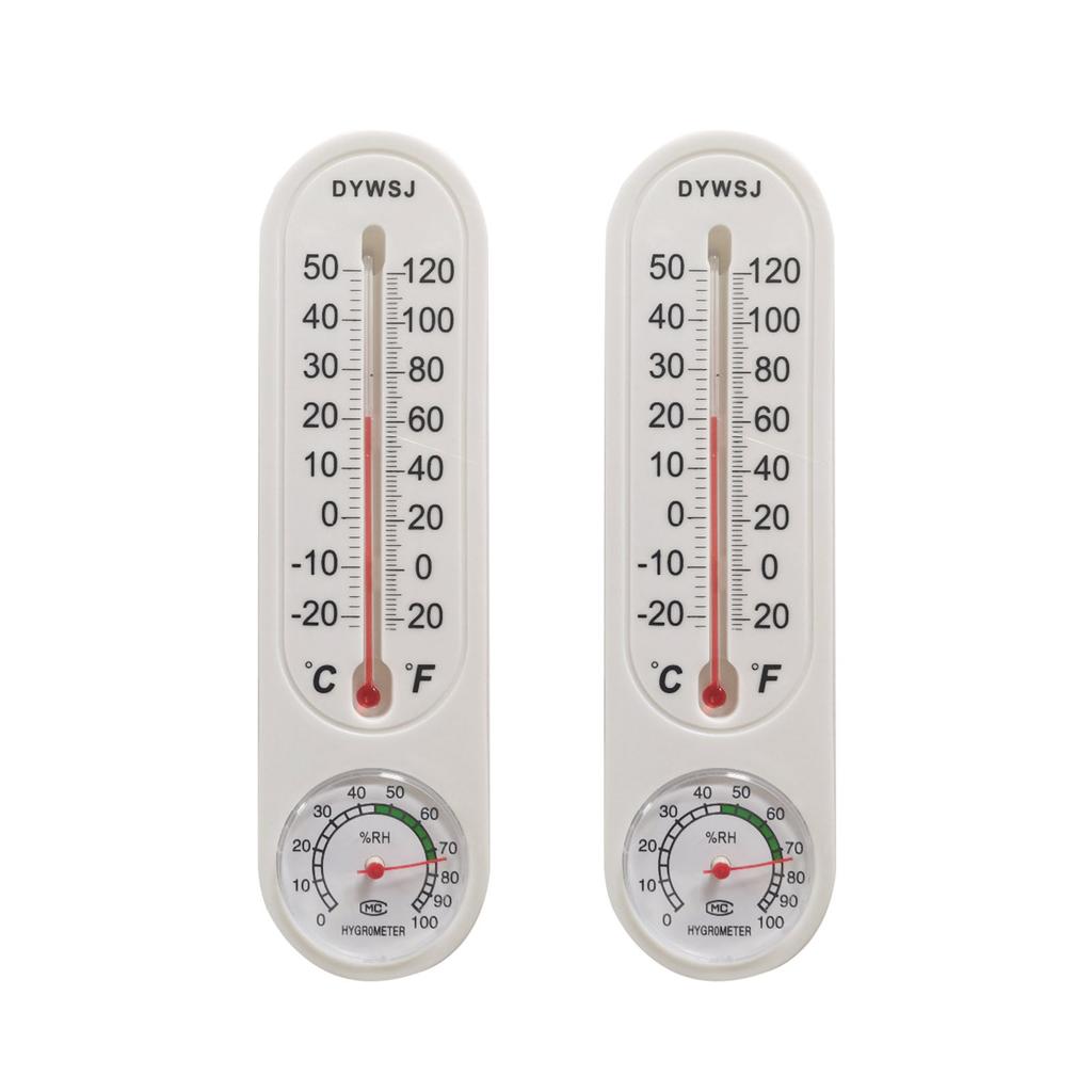 2Pcs/Set Wall Thermometers Indoor Outdoor Hang Garden Greenhouse House Room Heating 3ml