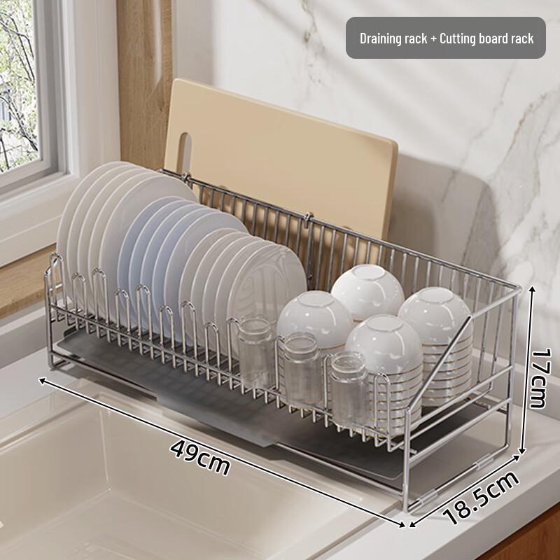 Multi-functional 304 Stainless Steel Countertop Dish Drying Rack