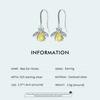 WOSTU Vintage 925 Sterling Silver Handmade Honey Bee Dangle Drop Earrings Women Yellow Zircon Cute Insect Ear Hooks Mom's Gift