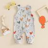 Baby Girls Boys Rompers Infant Hen Print Straps Sleeveless Bodysuits Summer Clothes Jumpsuits Overalls