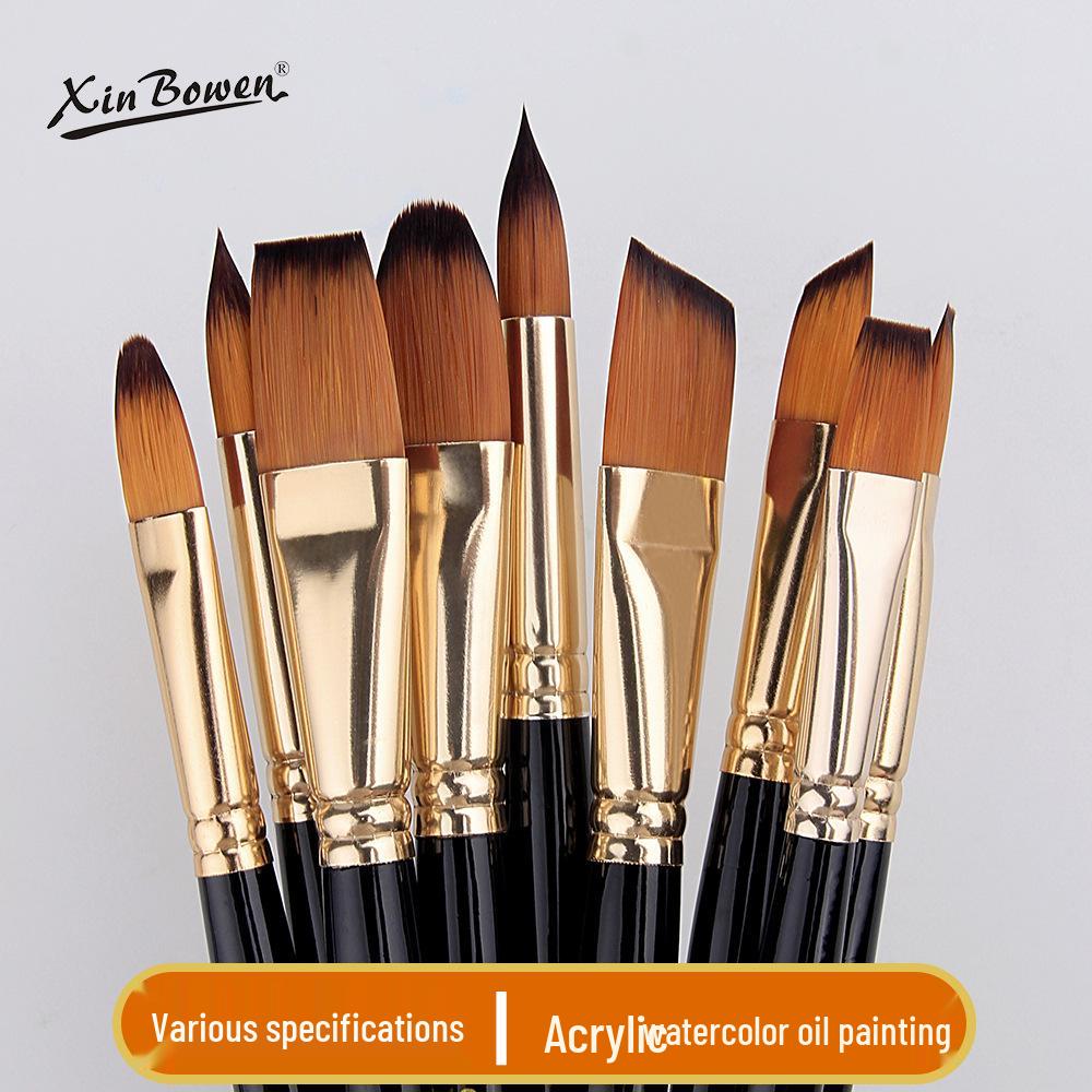 Набор из 5 кистей для рисования из высококачественного нейлонового ворса для DIY и студенческого искусства