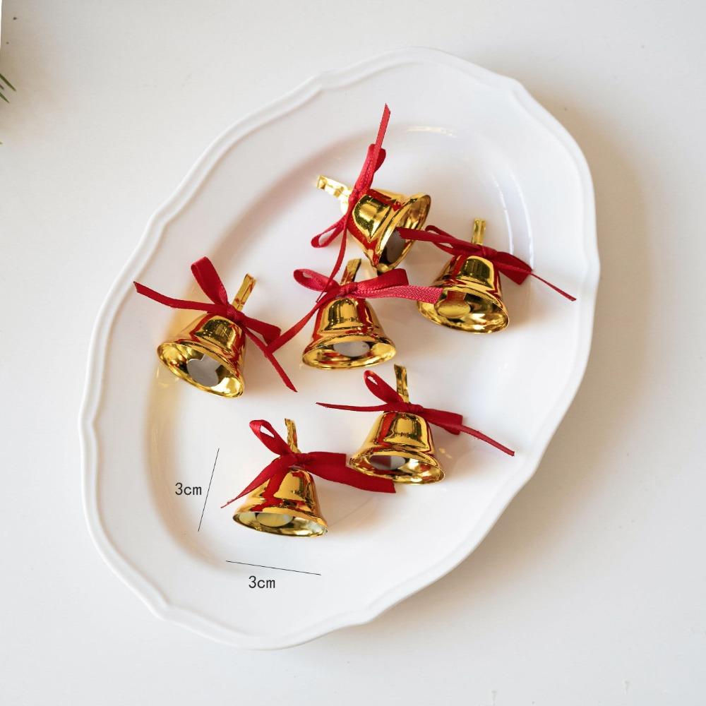 6/9Pcs Iron Christmas Ornaments Plastic New Year Pendant Christmas Bells Festival Party Celebration