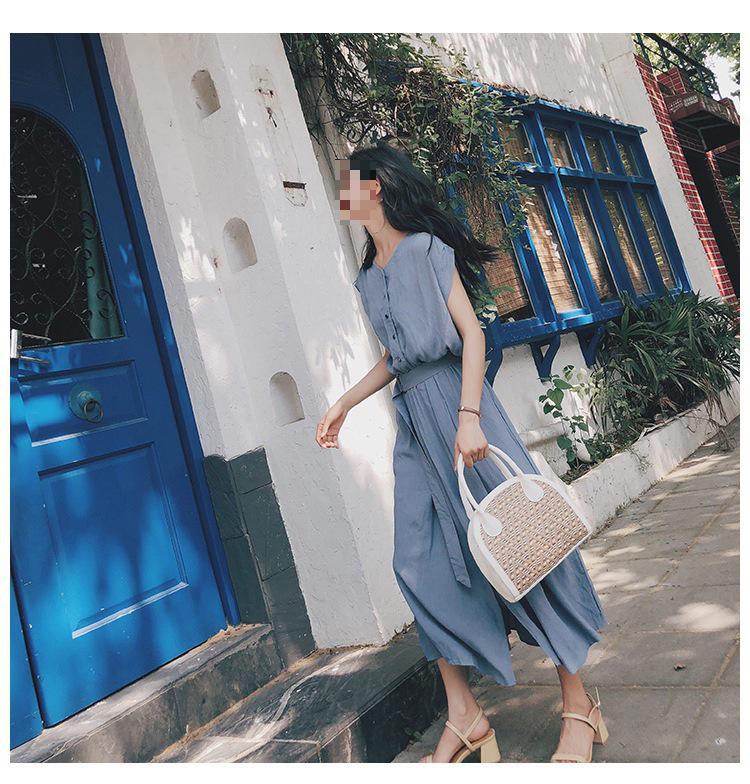 Summer 2023 Women's Korean Style Chiffon Over-the-Knee Fairy French Dress