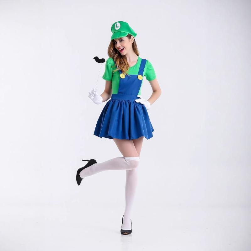 Костюм на Хэллоуин арио марио аниме игра униформа косплей супер мари юбка
