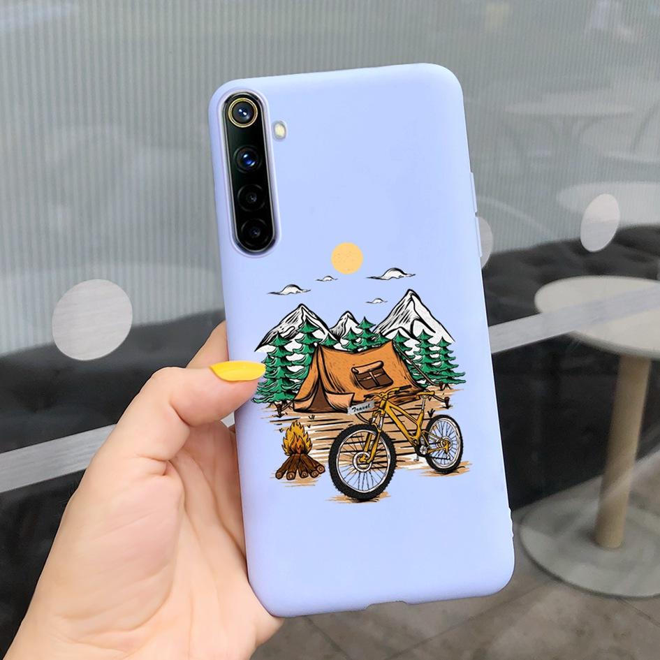 Для Realme 6 6 Pro Чехол Милые Узоры Молочной Коровы и Цветов Мягкая Задняя Крышка Для OPPO Realme 6 6S 6Pro RMX2061 Coque Funda Realme6 Capa