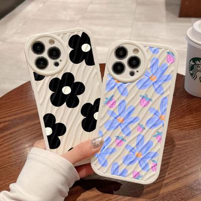 Нескользящий чехол для телефона с волнистым цветком для Iphone 12 11 13 14 Pro Max X Xsmax Xr 7 8 Plus Se 2020 2022, противоударная мягкая задняя крышка в виде ракушки