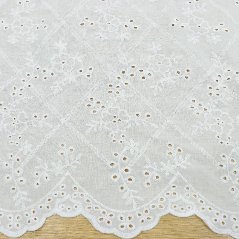 Хлопчатобумажная ткань с вышивкой «волнистый край» для платьев, детской одежды, домашнего текстиля, скатертей и рубашек