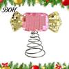 Lightweight Metal Tree Topper Christmas Topper, Pink Gold Candy Top with Spring Base, Mosaic Easy Install Holiday Ornament Mirror Shiny for