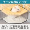 Corner-shaped toilet for small animals, cage corner, with lid, transparent, see-through, shatterproof, washable, for hamsters