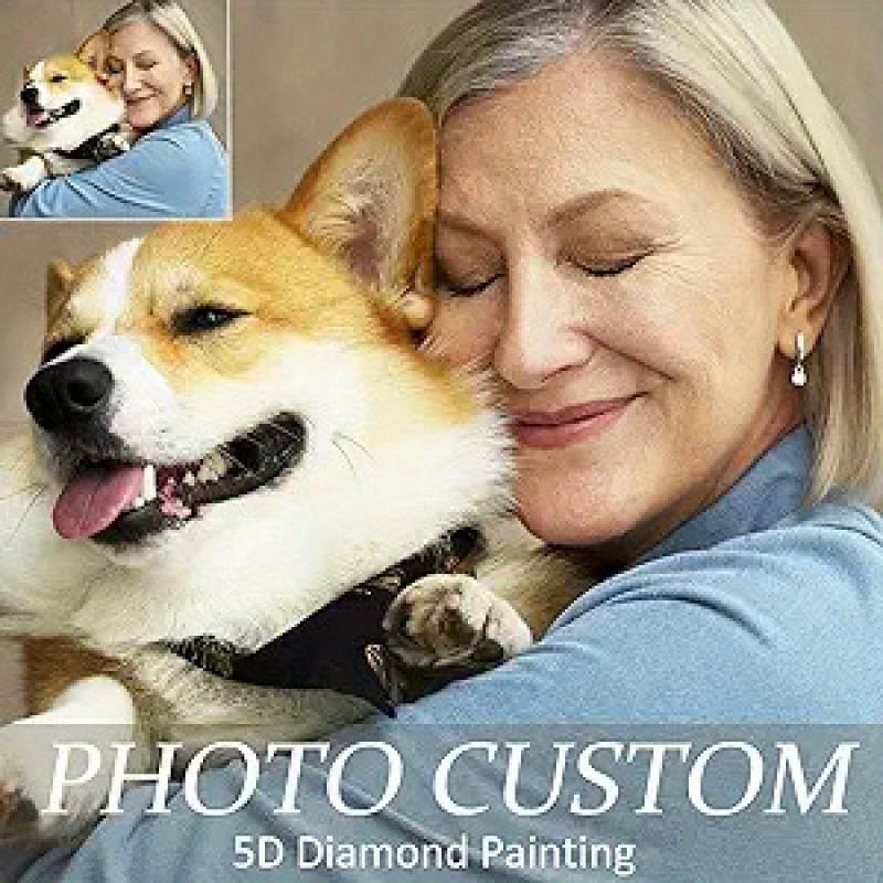 Художественная роспись алмазной живописью Фото Индивидуальная круглая картина из стразов Алмазная вышивка Подарок ребенку, свадьбе и родителям
