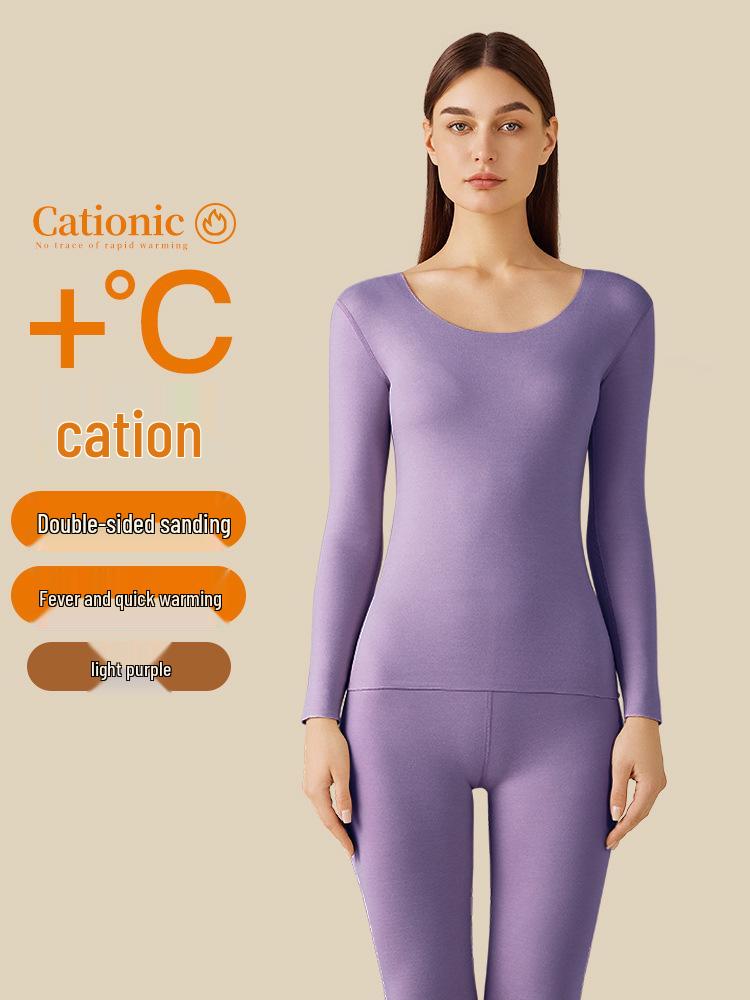 Женский бесшовный термокомплект - Круглый вырез, Тепло на осень/зиму