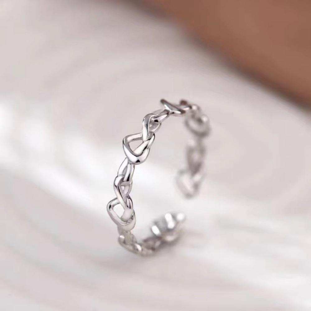 Новое модное кольцо с полым сердечком для женщин, легкое роскошное и высококачественное открытое кольцо, простое и холодное кольцо для хвоста