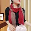 Trendy Gradient Cotton-Linen-Silk Scarf/Shawl for Women - Sun Protection & Dual-Use for All Seasons