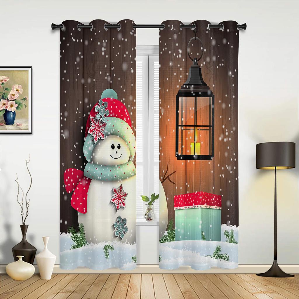 Christmas Snowflakes Window Curtains Decor for Home Bedroom Kitchen Living Room Christmas Ornament Xmas Gifts Navidad Natal
