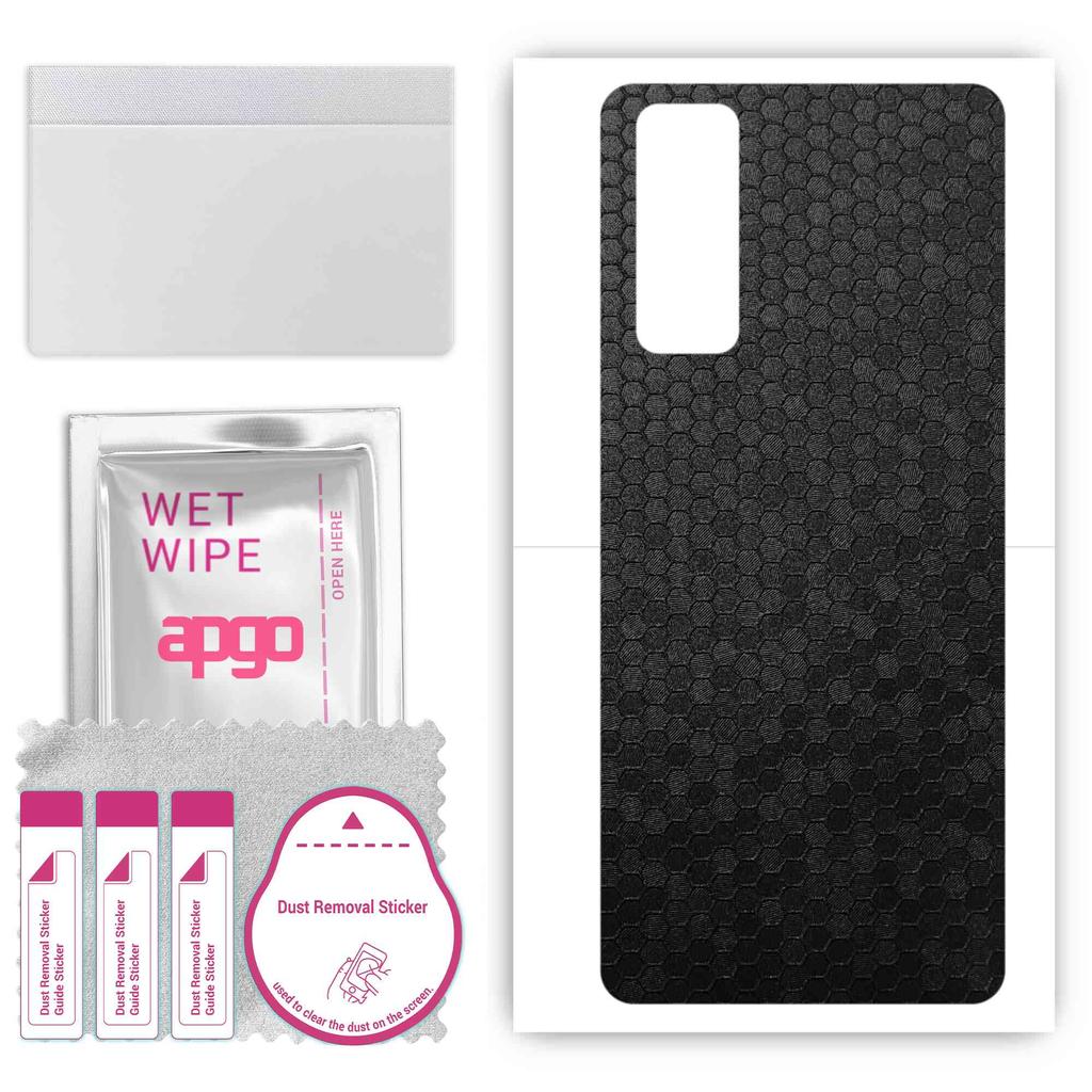 apgo Protective Skin Sticker for the Back Compatible with Vivo T1x 5G, Wrap Film, Foil, Vinyl - Pattern Black Honeycomb