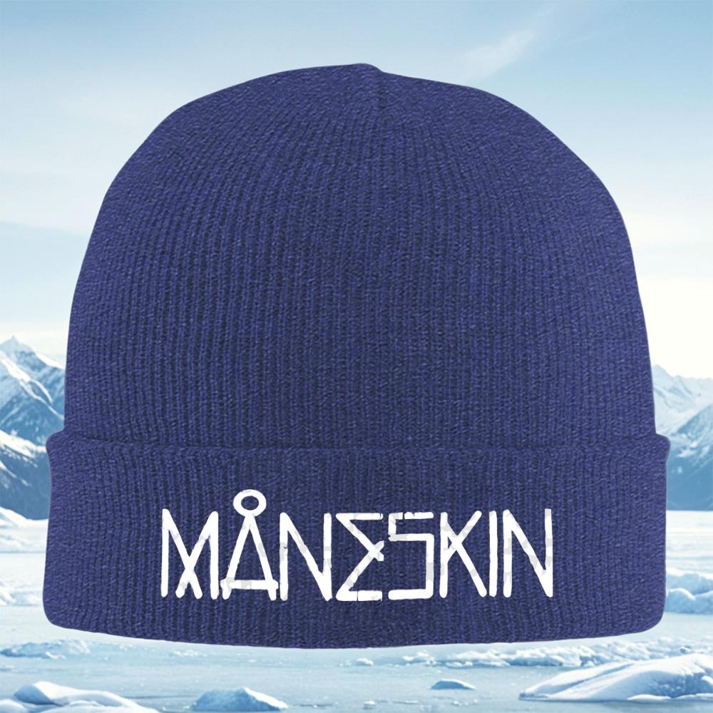 White bold text on black background Men Women Unisex Knitted Hat Beanie Pullover Cap Winter Thermal Warm Christmas Outdoor Cycli