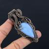 Owyhee Opal Gemstone Pure Copper Wire Wrapped Handmade Jewelry Pendant For Her