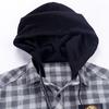 Youth Men's Casual Fashion Plaid Slim Long Sleeve Hoodie Long Sleeve Shirt
