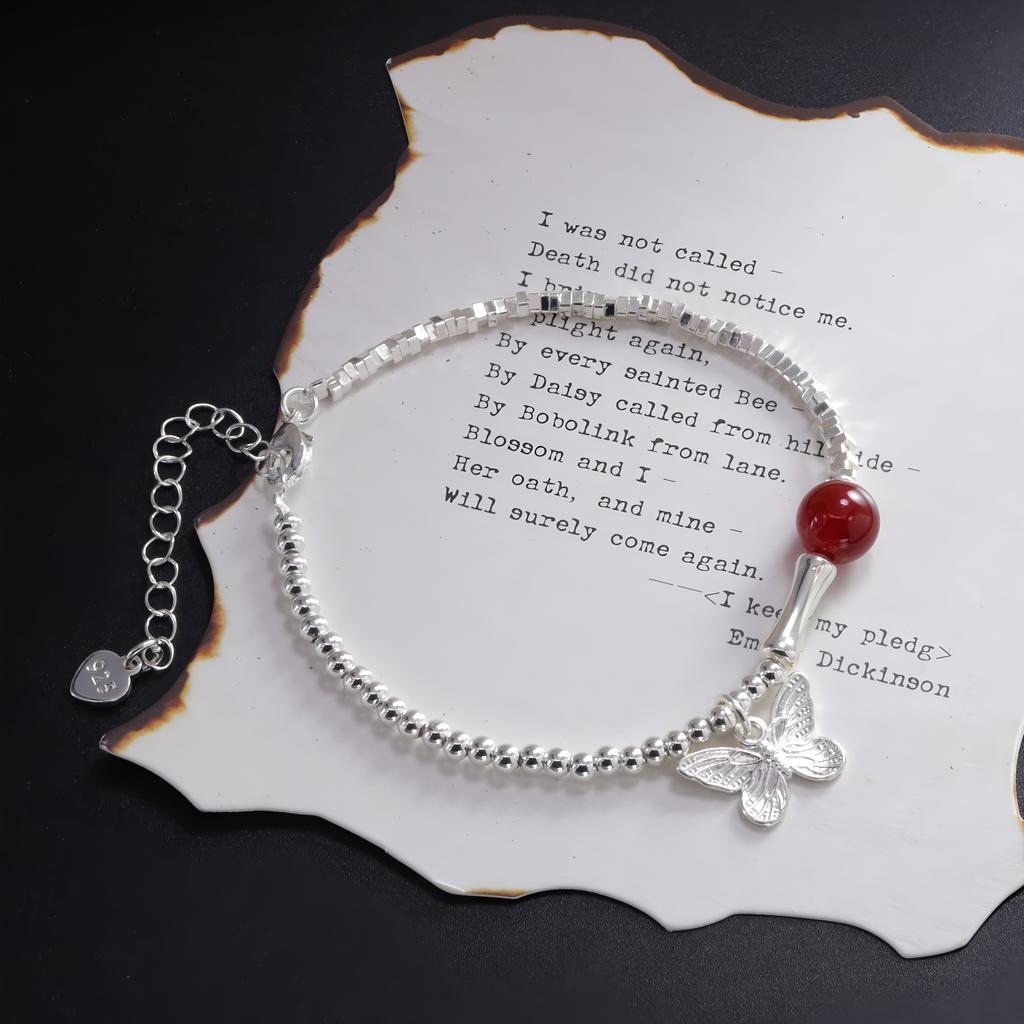 Elegant Handcrafted Natural Stone Bead Chain Bracelet, Timeless Design Suitable for Any Occasion