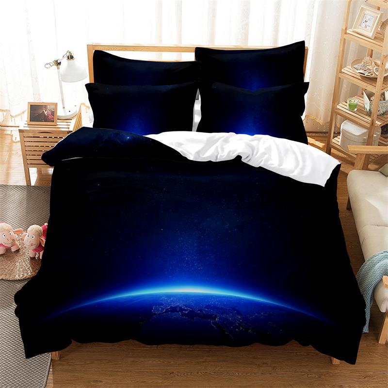 Planet Bedding Earth Duvet Cover Set 3D Digital Printing Bed Linen Fashion Polyester Comforter Cover Bedding Sets King Full Size