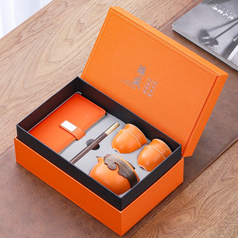 Ceramic Kung Fu Tea Set Business Banking Company Sends Customers and Employees High-end Gift Sets As Opening Gifts