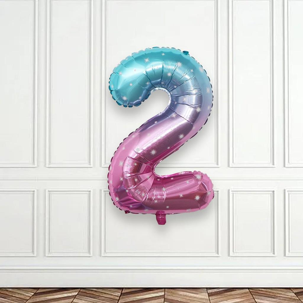 32-Inch US Number Birthday Party Balloons - Individual Aluminum Film