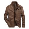 Men's Autumn and Winter New Men's PU Leather Jacket Short Stand Collar Youth Motorcycle Leather Jacket