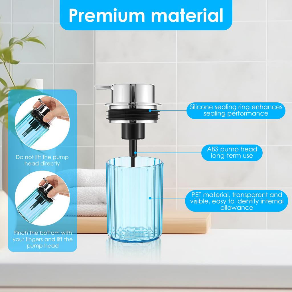 3Pcs 350 ml Foaming Hand Soap Dispenser PET Clear Lotion Container Pump Bottle Toner Shower Gel Shampoo Dispenser for Bathroom