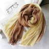 Foreign Trade Cotton Linen Scarf, Women's Autumn and Winter Gradient Color Blocked Japanese and Korean Ladylike Forest Women's Bamboo Yarn Shawl