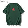 Shellsuning Cute Watermelon Printing T-shirts for Women Summer Oversized Cotton Casual Short Sleeve Basic Tees Female Harajuku All-match Tops