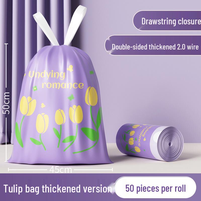 Одноразовые Сверхбольшие Мешки для Мусора без Разрывов со Шнурком и Контролем Запаха