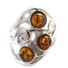 Серебряное кольцо 'Inspiration' с янтарем (родием)