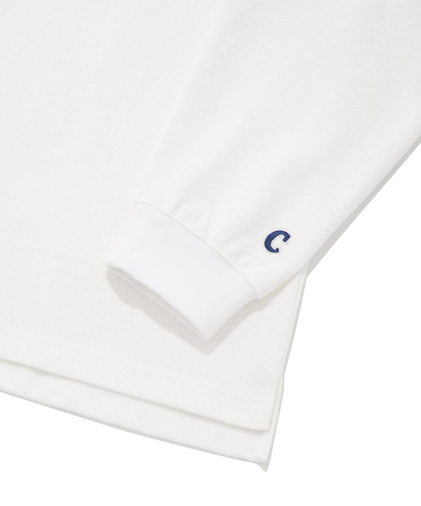 COVERNAT Pique Whale Logo Long Sleeve White