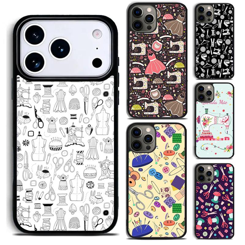 Мягкий чехол для телефона с узором швейной машины для iPhone 17, 16e, 15, 14, 13, 12, 11, Mini, Pro, MAX, мягкая силиконовая накладка