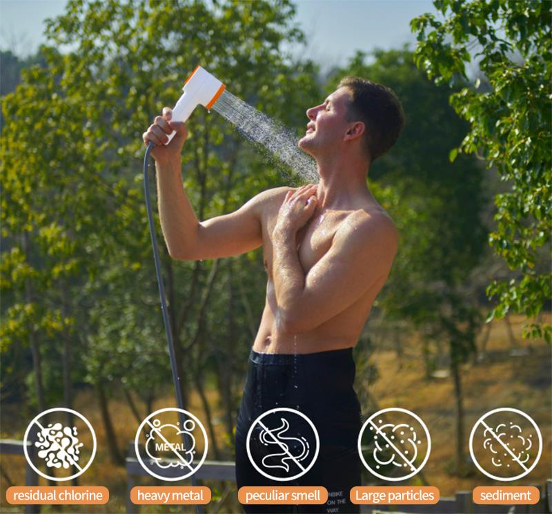 Portable Outdoor Electric Camping Shower with USB Charging Powered Waterproof for Camping Pet Car Washing and Lighting