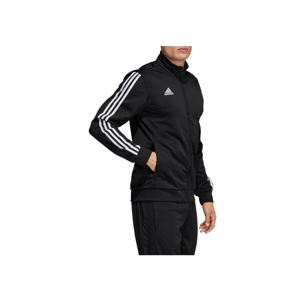 Adidas Solid Color Three-Stripes Print Logo Zip-Up Collar Jacket Men Jackets Black DT5783