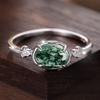 Кольца из стерлингового серебра 925 пробы для женщин, овальное кольцо из зеленого драгоценного камня с моховым агатом, винтажные ювелирные украшения для вечеринок, подарки