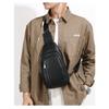 Men's Black Leather Chest Bag Casual Crossbody Sling Bag Stylish Zippered Men's Chest Pack for Daily Use