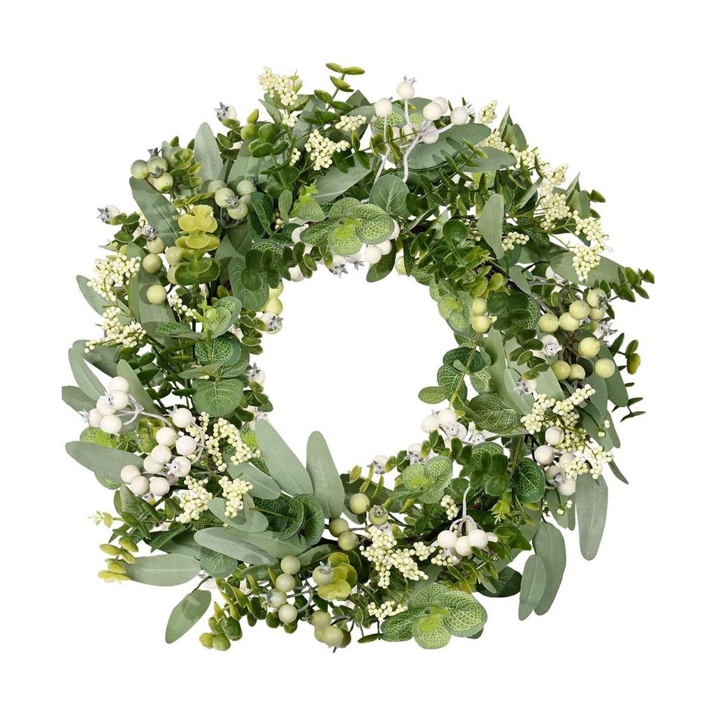 45cm Artificial Flower Eucalyptus Wreath Outdoor Front Door Wall Window Decoration Simulation Holiday Celebration Wreath
