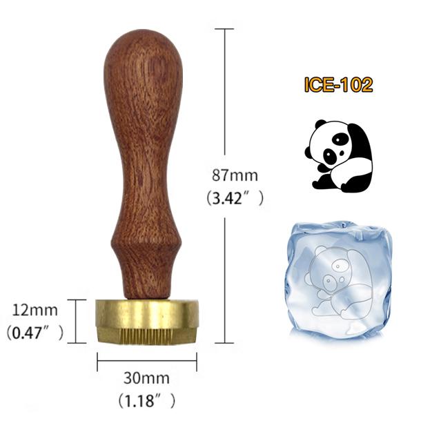 Ice Stamp With Removable Brass Head & Wood Handle - Vintage 1.18" Branding for Cubes, Cocktails, Whiskey, Mojito Drinks - Bar Making DIY Crafting